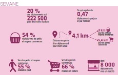 Les déplacements liés aux motifs achats des habitants du Pays de Rennes